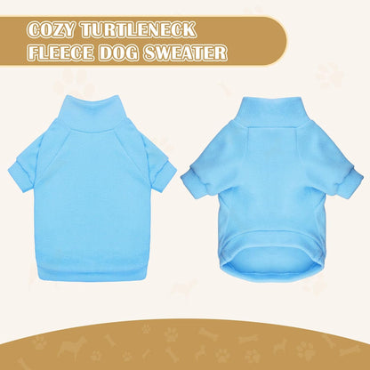 3 Pack Dog Sweaters for Large Dogs, Fleece Dog Sweater Large Pet Clothes Turtleneck Soft Warm Sweatshirt Boy Girl Pet(Gray+ Blue+Coffee,XL)