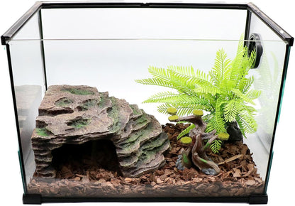 Large Reptile Hide Shale Scape Step Ledge, Reptile Cave Hideout, Bearded Dragons Accessories, Basking Rocks for Bearded