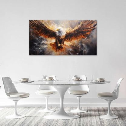 Bald Eagle Animal Large Canvas Flying Bird Wildlife Oversize Wall Art Living Room Big Wings Kitchen Pictures Framed Prints Aesthetics Wall Decor Painting Artwork for Bedroom Dining Office Home 60"x30"