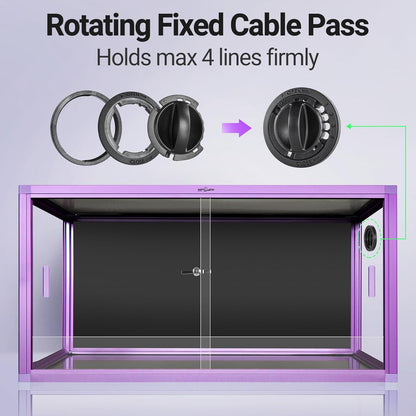 REPTI ZOO 50 Gallon Reptile Terrarium, 36" x 18" x 18" Light Weight Reptile Enclosure, Colored Reptiles Tank with Tempered Glass Door, Large Habitat for Bearded Dragon, Snake, Lizard, Gecko-Purple