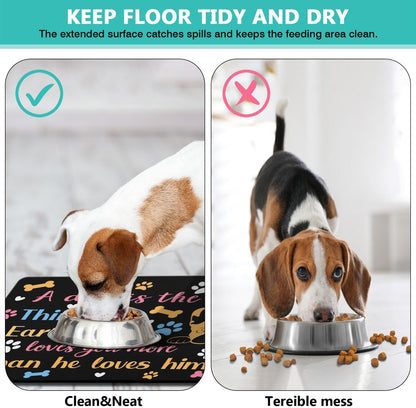Pet Feeding Mat for Floors Waterproof Dog Mat for Food and Water Absorbent Quick Dry Non Slip mat for Cat Bowls
