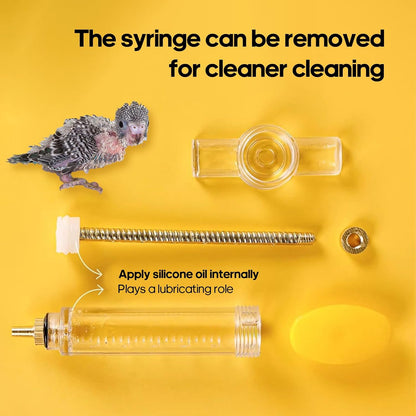 8 Pcs Bird Feeding Syringe Set Feeding Tubes for Baby Birds Parrot Hand Feeding Syringe Pet Syringe Feeding Tube Stainless Steel Metal Feeding Spoon Small Animals (30ml-Set of Eight)