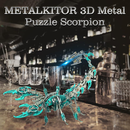 Scorpion 3D Metal Puzzles Kits for Adults Teens – 454 Pcs – Mechanical Assembly Models – 4 Hours to Build – Ideal for Gifts and Decorations (Green)
