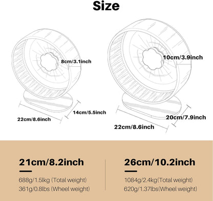 Bucatstate Super Silent Hamster Wheel Hamster Accessories Hamster Running Toys Small Animals Exercise Wheels Transparent 10.2 Inches