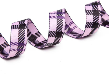 Mercano Adjustable Dog Collar - Special Design Patterns, Soft Nylon Comfortable Durable Pet Collar for Small Medium Large Dogs (M, Purple Plaid)