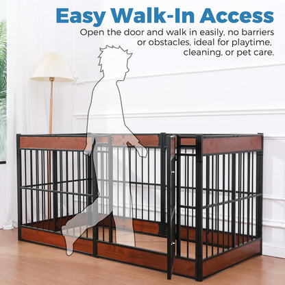 Dog Playpen, 31.5" Height Dog Pen Indoor, Heavy Duty, Safe and Sturdy, Furniture Style Puppy Pen