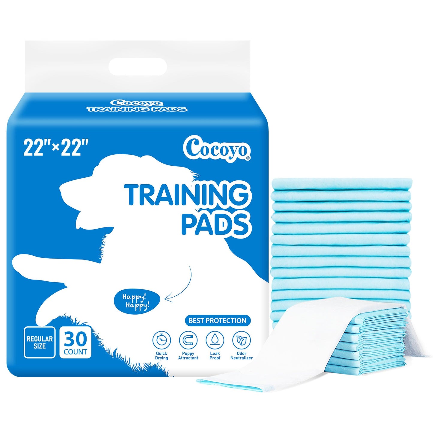 COCOYO Best Value Training Pads 30 Count | Dog Pee. Chosen for real quality, fits naturally into