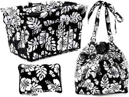 Cruiser Candy Bike Basket Liner Waterproof, Universal Fit for Most Bike Baskets, Stylish 2in1Tote, Bike Basket Cover, EBiKE Front Wire Or Wicker Bike Baskets Fits Up to 15x12x10