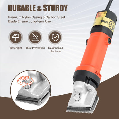 Horse Clippers,350W Horse Clippers Professional Electric Horse Grooming Kit,6 Speeds Animal Grooming Clippers for Horse Equine Goat Pony Cattle