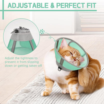 Cat Cone Collar Soft, Cat Recovery Collar for Large Medium Small Cats Kittens, Kitten Cone Alternative After Surgery