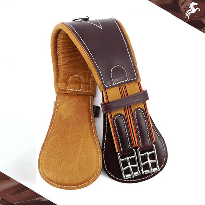 Jeereal English Dressage Girths,Breathable Horse Girth for English Saddle,Premium Equestrean Gear,Made Genuine Leather