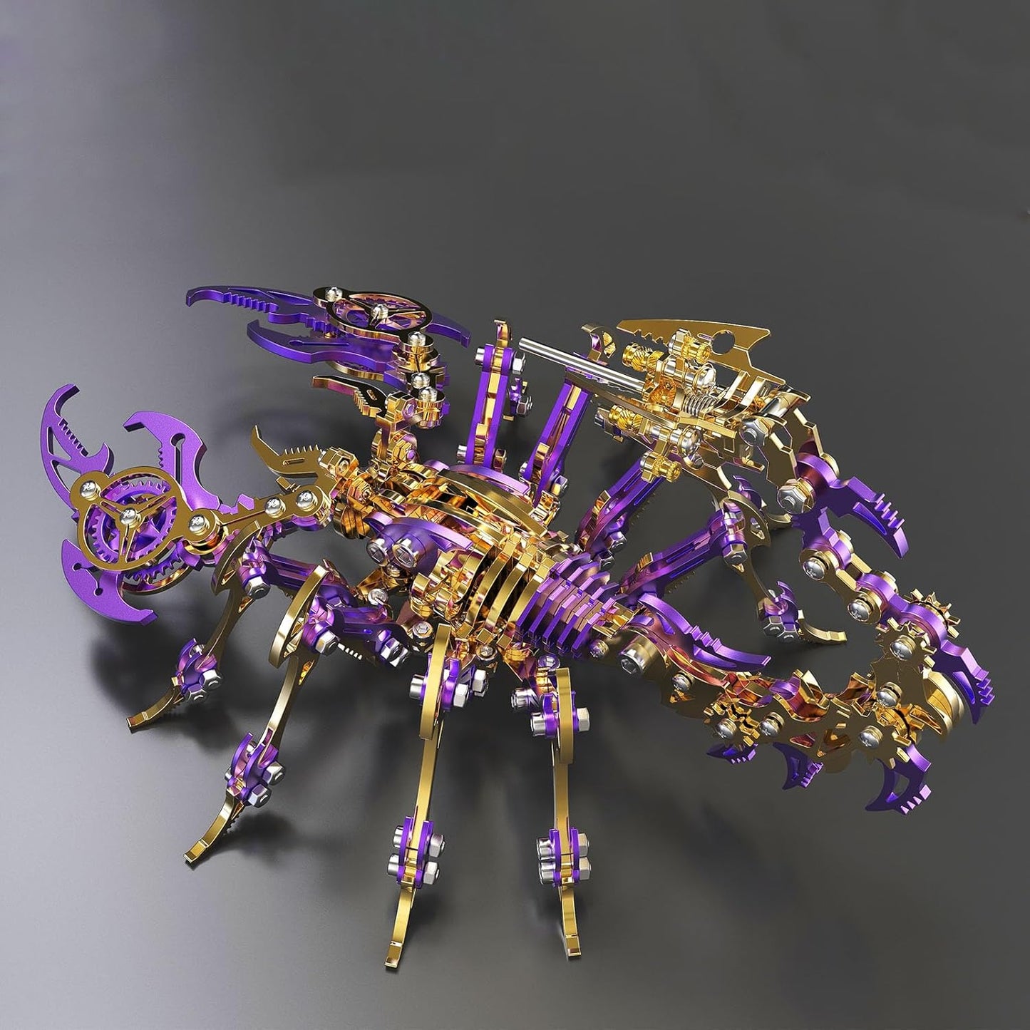 Scorpion 3D Metal Puzzles Kits for Adults Teens – 454 Pcs – Mechanical Assembly Models – 4 Hours to Build – Ideal for Gifts and Decorations (Gold Purple)