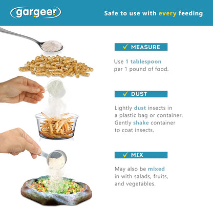 4oz All Reptile Calcium Powder, Phosphorus-Free Ultrafine Powder, Pure Dust Without Vitamin D3, Ready to Use for All Reptiles, Lizards & Amphibians Supplement. Made in The USA. Enjoy !