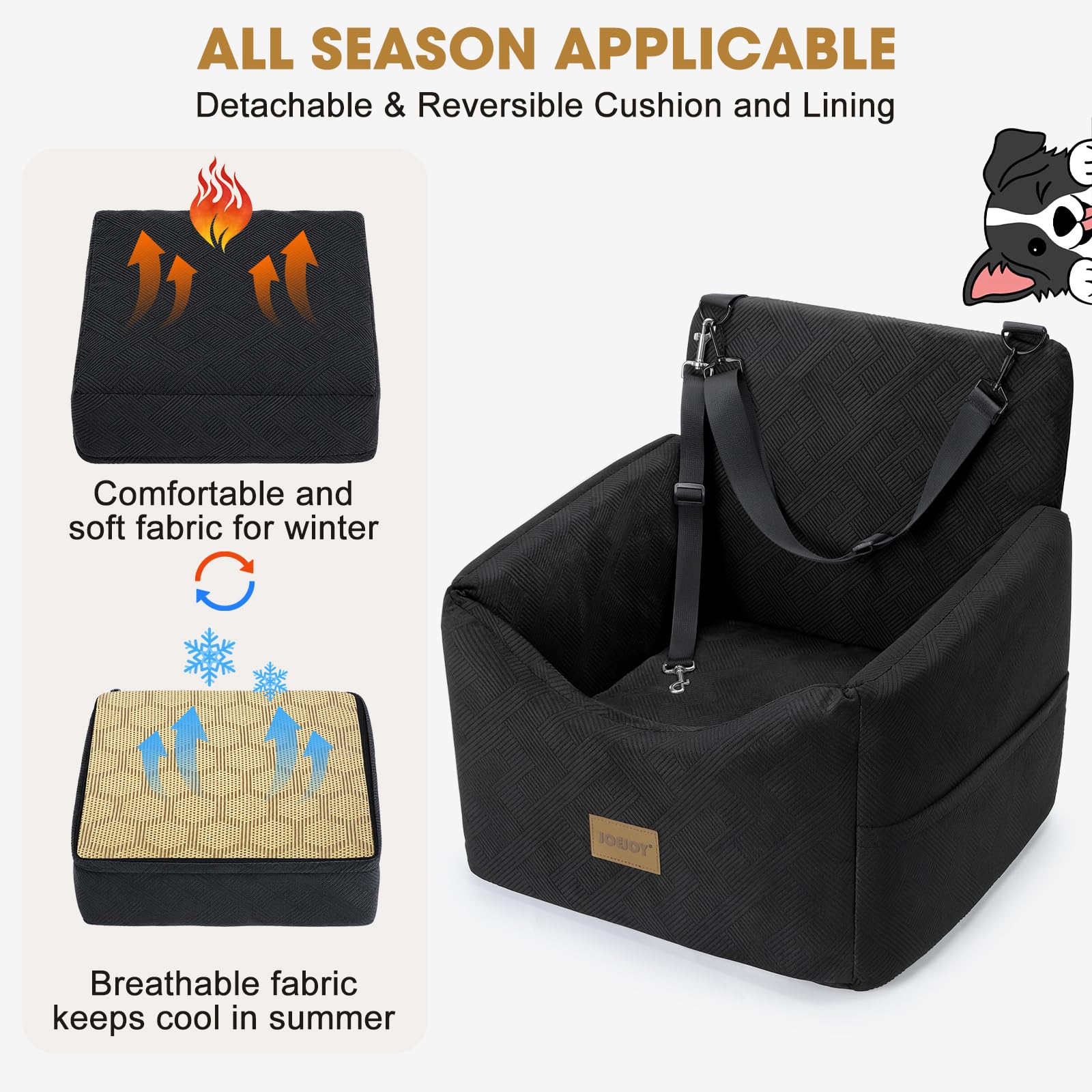 JOEJOY Dog Car Seats for Small Medium Dogs Under 35lbs. Chosen for real quality, fits naturally