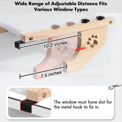AMOSIJOY Cat Windowsill Perch with Wood & Metal Frame. Chosen for real quality, fits naturally into