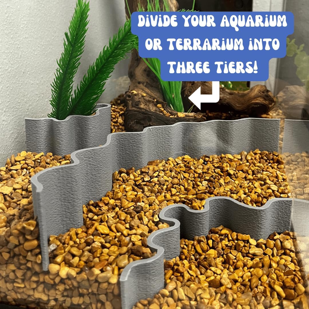 REEFSHAPE Aquarium or Terrarium Substrate Cliffs Combo Pack | Separate Substrate Layers in Aquariums or Terrariums to Create Cliffs & Depth | Made in USA (Cliff Combo, Gray)