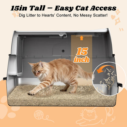 Stainless Steel Litter Box with Lid | Extra Large. Chosen for real quality, fits naturally into