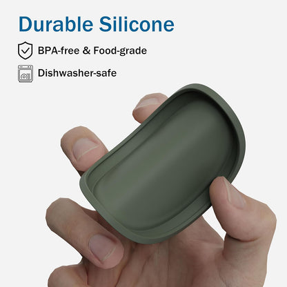 OHMO 2 Pack Pet Food Can Lids, (12.5-14oz) BPA Free Silicone Covers for Cat and Dog Food Cans, Camo&Light Green