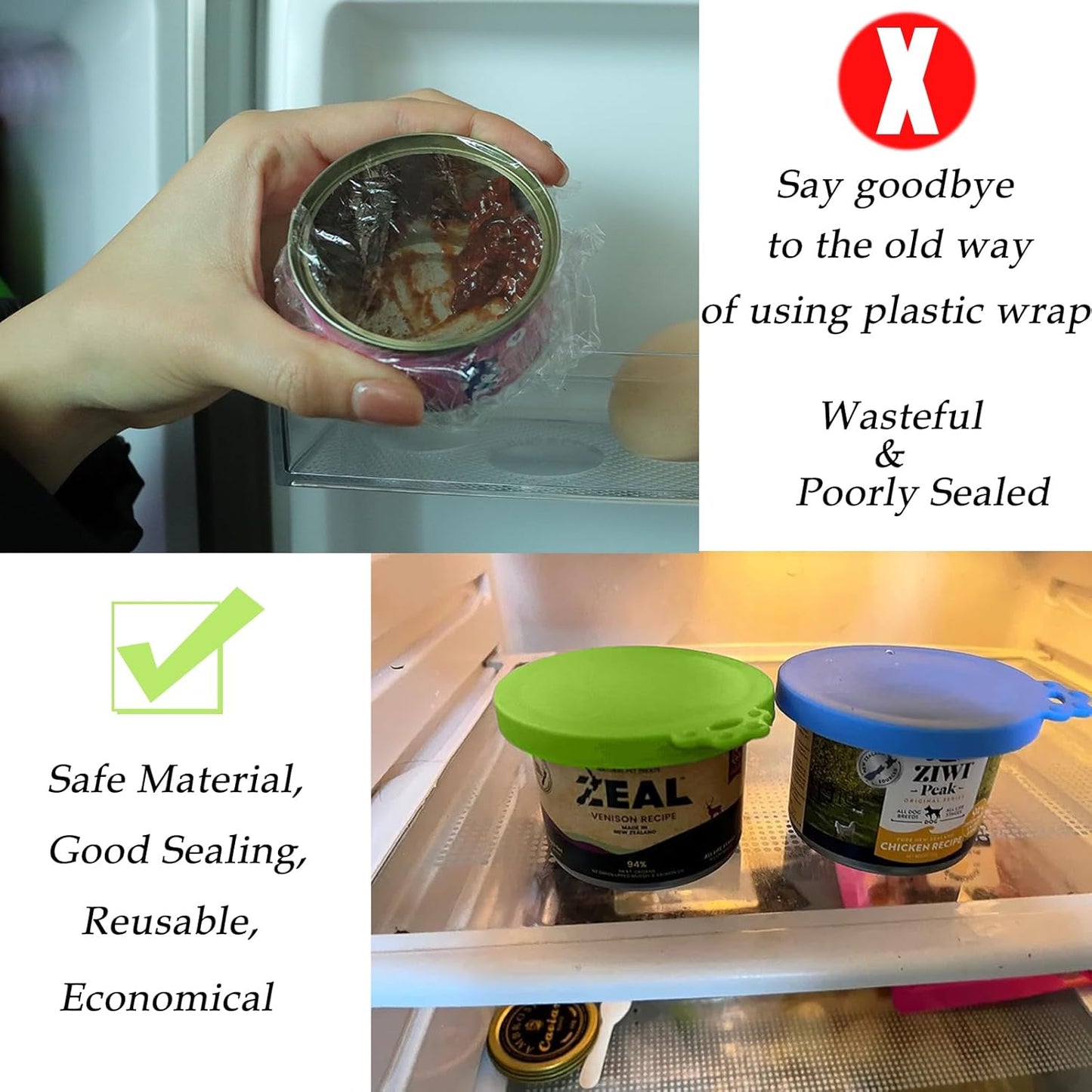 6 Pcs Can Covers, Universal BPA Free Silicone Dog Cat Can Lids, Fit Most Standard Size Dog and Cat Cans(6 colors)