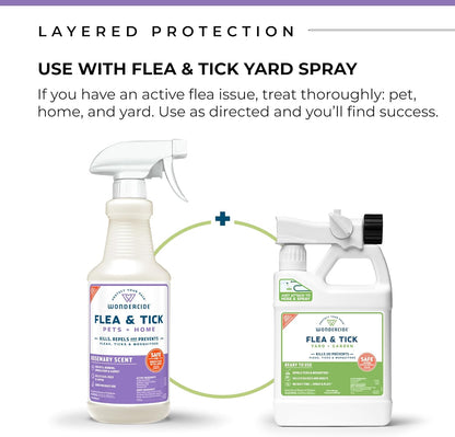Wondercide - Flea, Tick & Mosquito Spray for Dogs, Cats, and Home - Flea and Tick Killer, Control, Prevention, Treatment - with Natural Essential Oils - Pet and Family Safe - Rosemary 32 oz