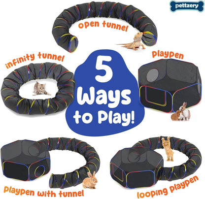 Outdoor Cat Enclosure - Portable Catio Playground for Cat Run, Kitty and Small Animals - Tent & Tunnels for Outside and Indoor Play