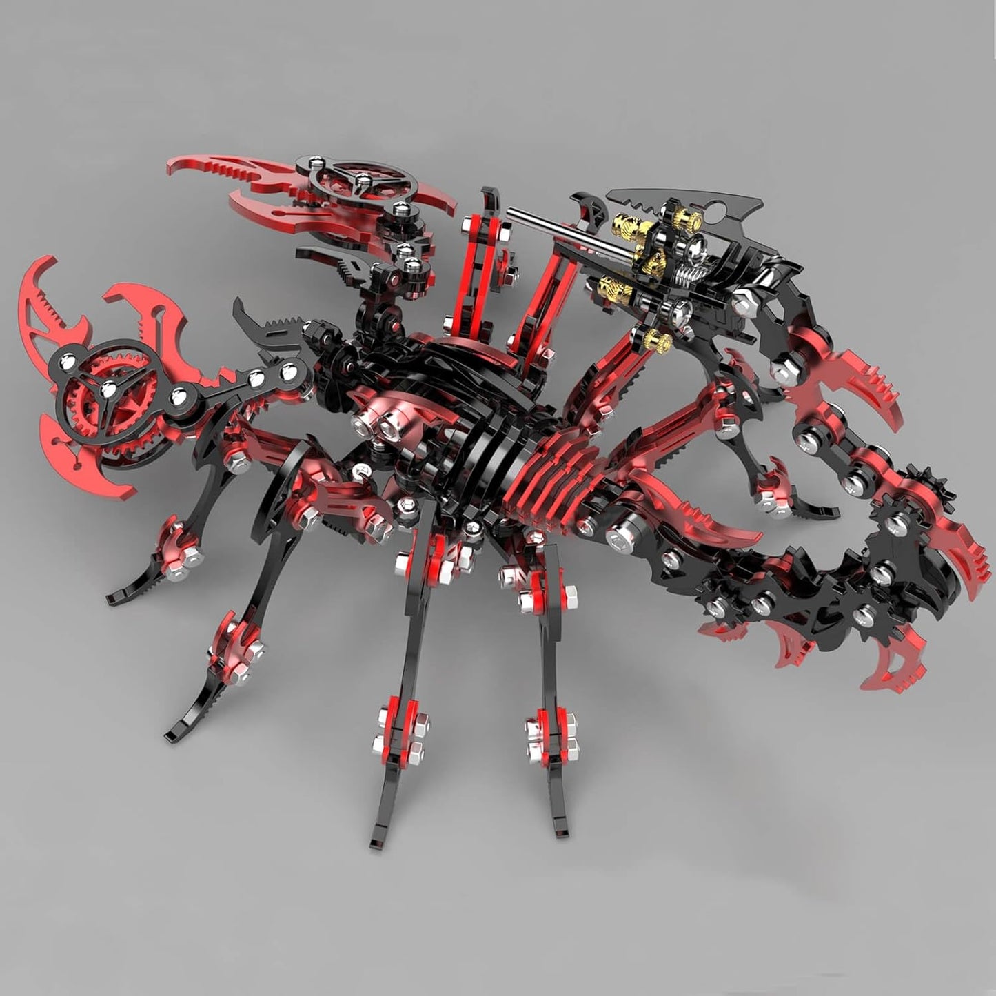 Scorpion 3D Metal Puzzles Kits for Adults Teens – 454 Pcs – Mechanical Assembly Models – 4 Hours to Build – Ideal for Gifts and Decorations (Red and Black)