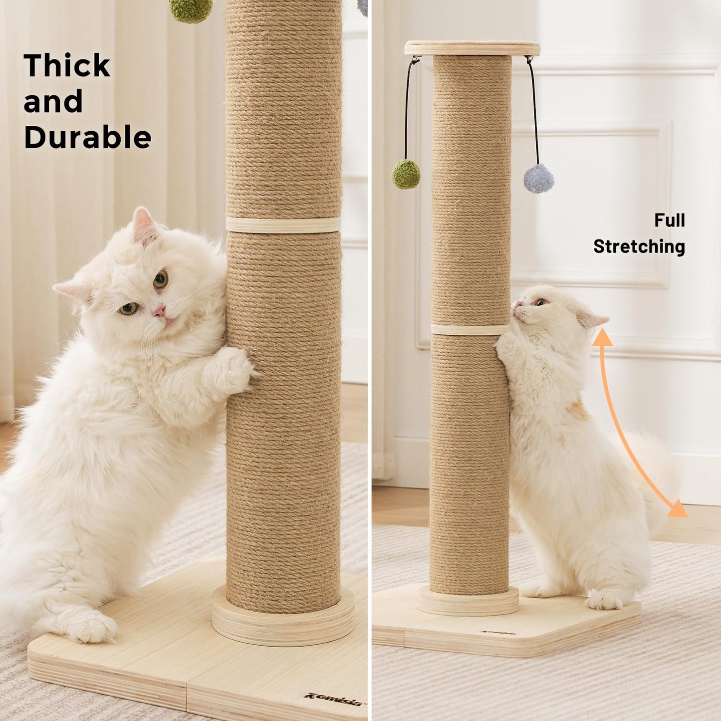 ZOMISIA 35'' Tall Cat Scratching Post for Indoor Cats. Chosen for real quality, fits naturally into