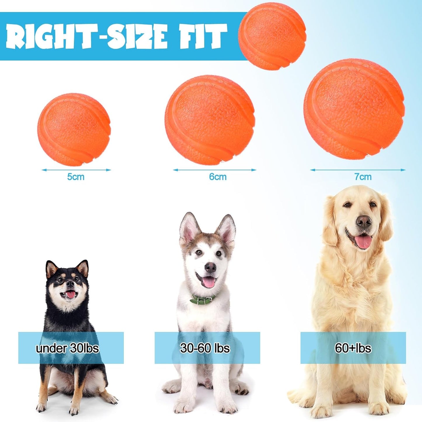 Jenaai 20 Pcs Indestructible Dog Toy Balls for Aggressive Chewers Chew Resistant Solid Rubber Bouncy Ball for Teeth Cleaning, 2in/5cm Diameter(Orange)