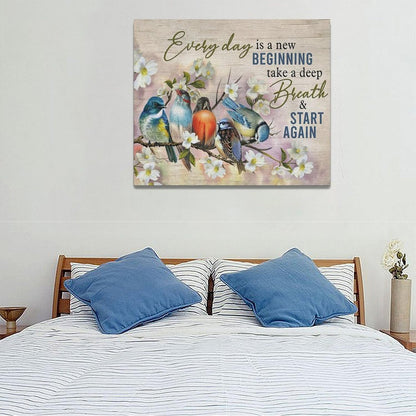 Bird Wall Art Farmhouse Flower Branch Pictures Rustic Country Birds Wall Decor Floral Canvas Print Painting Artwork for Bathroom Living Room Bedroom 20"x24"