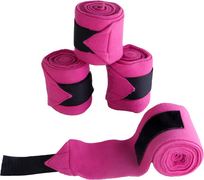 Horse Leg Bandage/Horse Leg wrap (Set of 4) Red, Blue, Navy Blue, Black, Pink, and White (Pink)