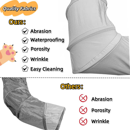 XxingSheep 4 Ways Shuttled XL Cat Tunnel Bed for Indoor Cats Peekaboo Cat Cave Donut with Cool Mat