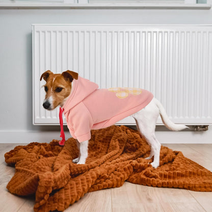 SAWMONG Dog Hoodie,Flannel Pet Hooded Sweater with Hat Puppy Pullover Sweater Shirt,Dog (Pink,2XL)