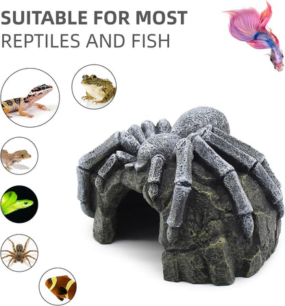 Reptile Rock Cave Hideouts Terrarium Habitat Decor Gecko Tank Accessories for Fish, Reptiles, Amphibians,Frogs, Snakes,Lizards,Shrimps, Spiders and Small Animals Crab