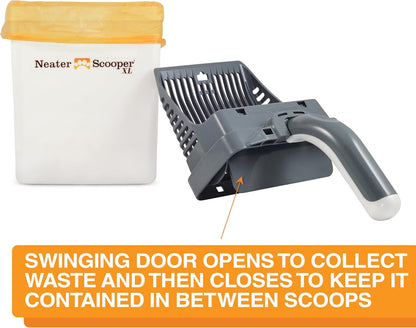 Neater Pet Brands Neater Scooper XL Cat Litter Scoop, 195 Refill Bags – Extra-Large Capacity Mess-Free Cat Litter Scooper with Bag for Large & Multiple Cats, Spill-Proof Litter Box Scooper with Holder