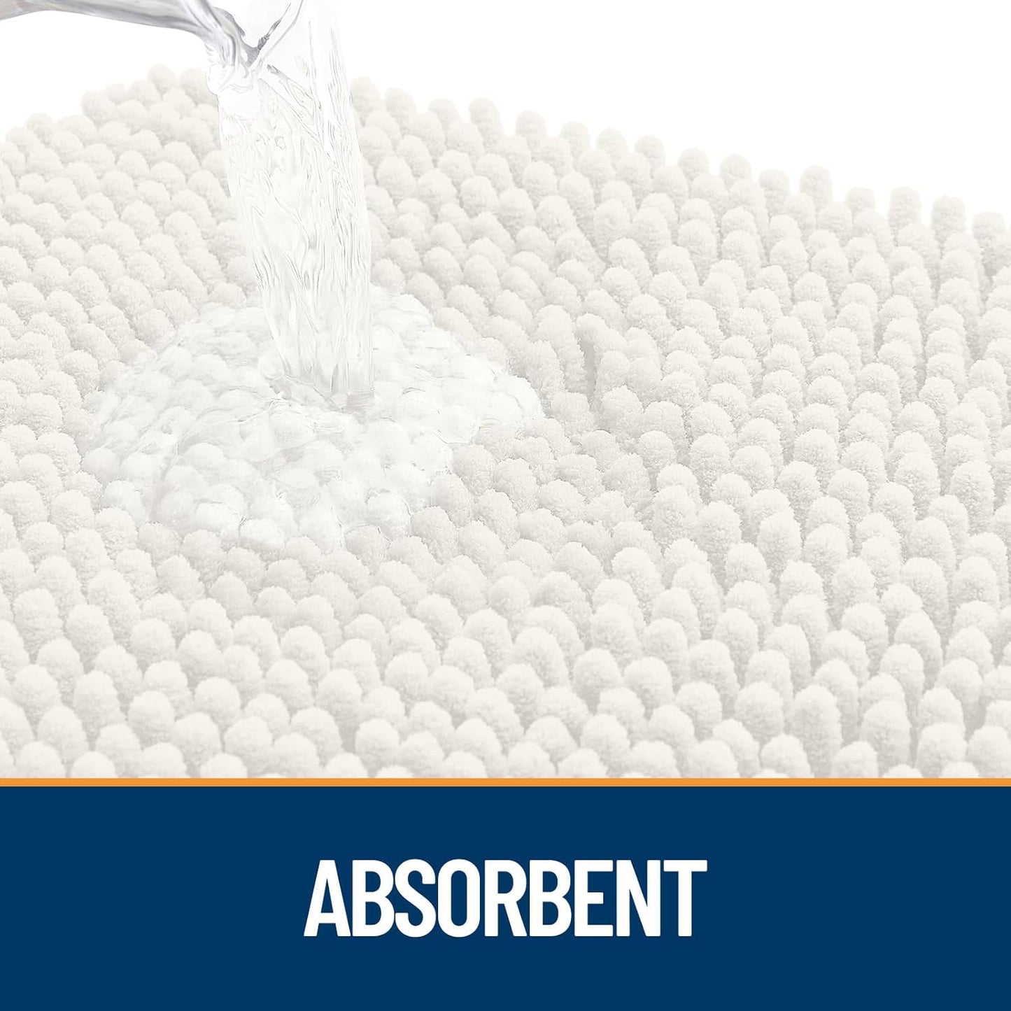 OLANLY Dog Door Mat for Muddy Paws 36x24, Absorbs Moisture and Dirt, Absorbent Non-Slip Washable Doormat, Quick Dry Chenille Mud Mat for Dogs, Entry Indoor Entryway Carpet for Inside Floor, Ivory