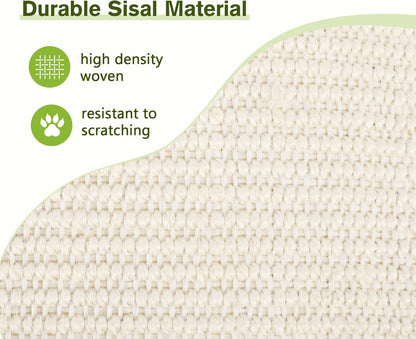 Cat Scratchers for Indoor Cats, Double-Sided Cat Scratcher with Natural Sisal, Scratch Pad for Scratcher Lounge, Durable Solid Wooden Structure