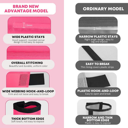 Premium 4-Pack Horse Fly Boots & Leggings Loose-Fit Fine Mesh with Stay-On Fasteners, Support Strips & Anti-Stomp Design Breathable Non-Slip Protection Leg Wrap (Large) Rose Pink