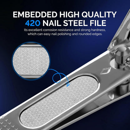 MelodySusie Nail Clippers Set, 2 in 1 Toenail Clippers Nail Clippers for Women, Ultra Sharp Stainless Steel Fingernail Nail Clippers for Men, Nail Cutter, Gifts for Women Men, Blue