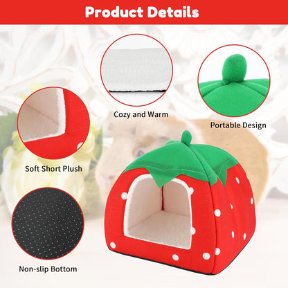 BWOGUE Guinea Pig House Bed Cozy Hamster Cave Large Hideout for Dwarf Rabbits Hedgehog Bearded Dragon Winter Nest Hamster Cage Accessories