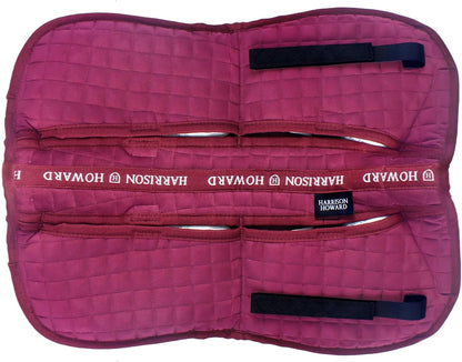 Harrison Howard Correction Half Pad with 4 Pockets and Foam Inserts with Differentiated Thickness Adjustable Horse Riding Pad with Added Cushioning and Comfort