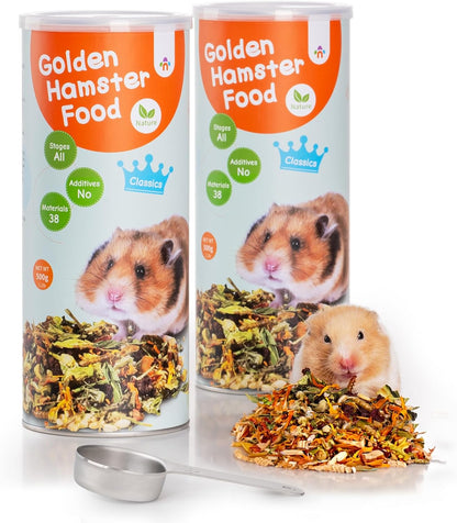 Niteangel Golden Hamster Food & Treats - Small Animal Natural Food for Syrian Golden Hamsters or Other Small-Sized Pets