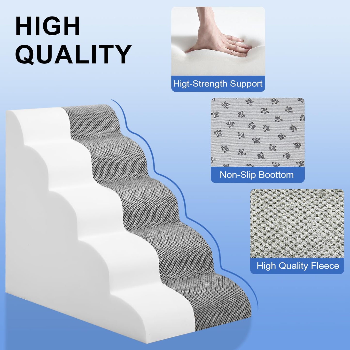 Dog Stairs for Bed 28.7”H. Chosen for real quality, fits naturally into modern pet homes.