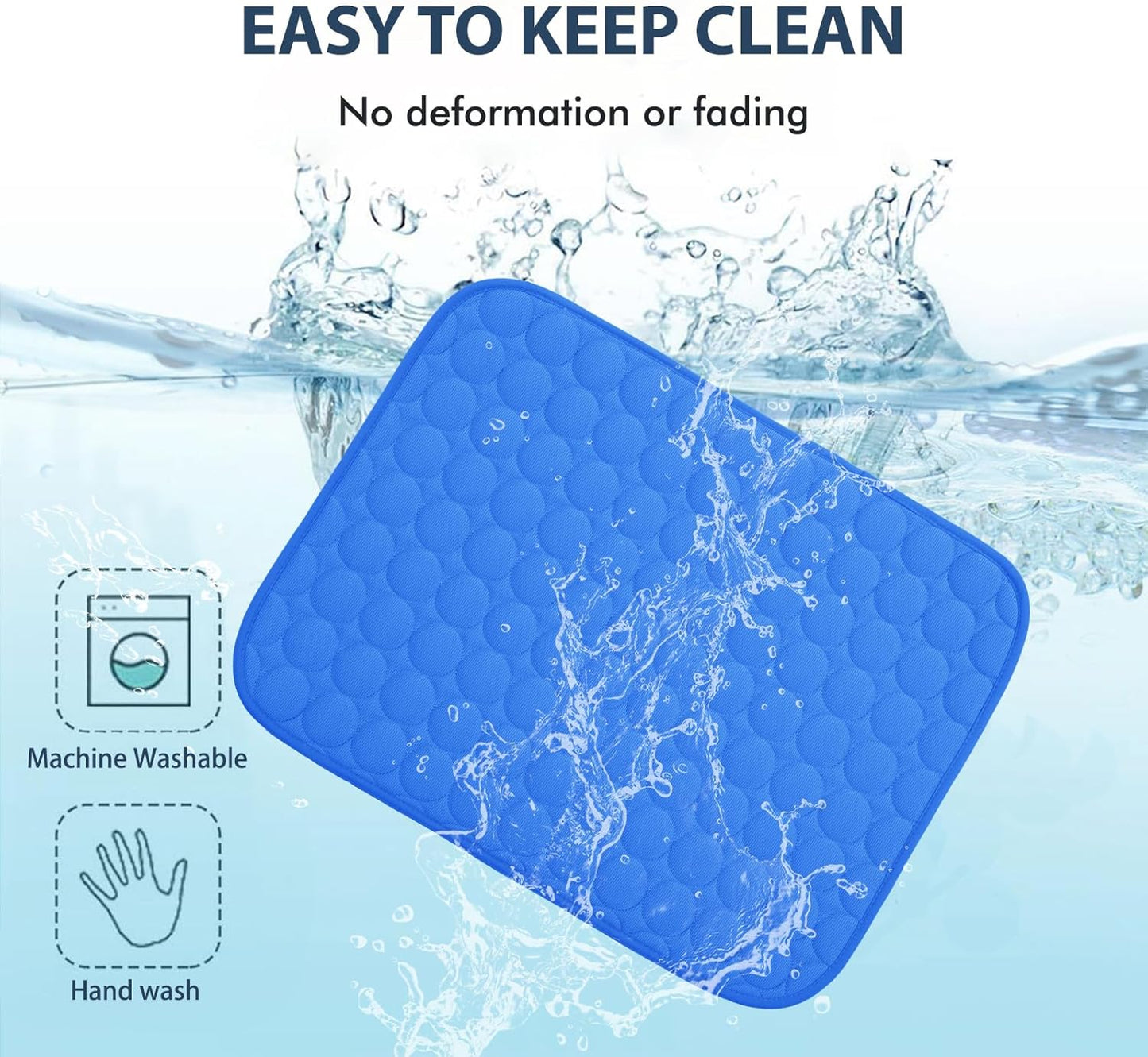 MICROCOSMOS Summer Cooling Mat & Sleeping Pad- Water Absorption Top, Materials Safe, Easy Carry, EZ Clean. Keep Cooling for Pets, Kids and Adults.(Navy Blue, 36" x24")