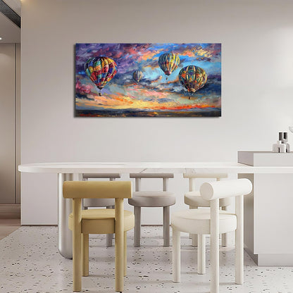 Extra Large Wall Art Hot Air Balloons Canvas Living Room Pictures Framed Prints Colorful Oversize Wall Decor Animal Painting Artwork for Bedroom Dining Home 60"x30"