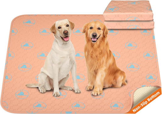 PJYuCien Washable Pee Pads for Dogs 2 Pack, 36" x 36" Reusable Pee Pads for Dogs, Leak-Proof Pet Training Pads, Puppy Pads for Non-Slip, Designed for Dog Pen, Whelping Pad, Potty Training (Orange)