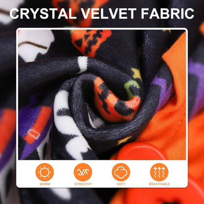 BEAUTYZOO Dog Halloween Pajamas Small Sized Dog, Fleece Funny Ghost Pumpkin Costumes for Dogs, Soft Stretchable Doggy Onesie with Feet, Pet Apparel Clothes for Small Dogs Boy Girl, Black S