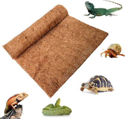 Hamiledyi Reptile Carpet 40" L x 16" W Natural Coconut Fiber Tortoise Carpet Mat for Pet Terrarium Liner Reptile Supplies for Lizard Snake Chamelon Turtle Bedding Bunny Rabbit Mat
