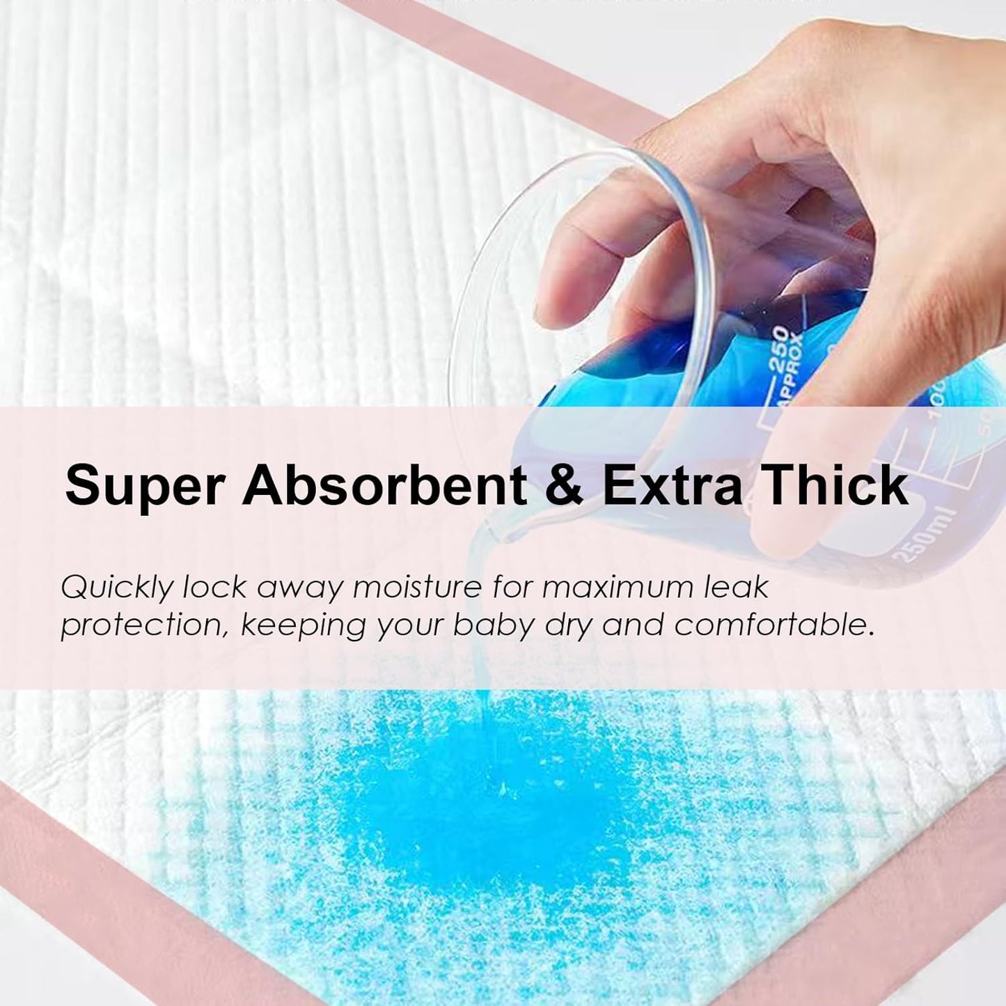 Pet Toilet Training Pads Disposable Puppy Pee Pads for Pets, Ultra Absorbent|Quick Dry|Leak-Proof Pet Potty Pads for Dog, Cat, Rabbits and Guinea Pigs (Pink, 13" x 18"-50 Count)