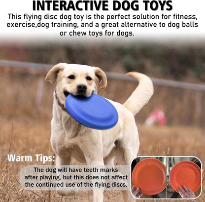 Dog Flying Disc (2 Pack) - Durable Rubber Flying Disc Dog Toy - 9.25" Indestructible Rubber Dog Flying Disc - Puncture Resistant & Bite Resistant Extremely - for Medium Large Dogs