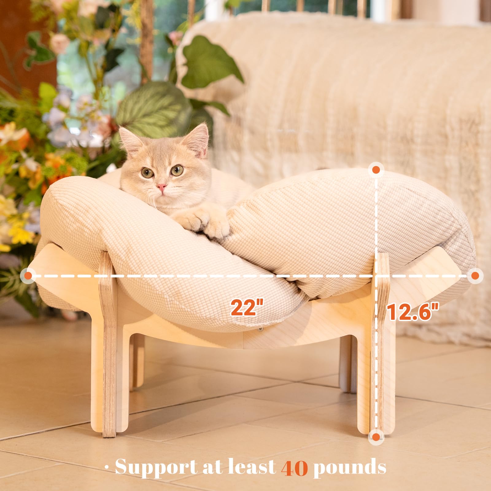 CHEERHOME PETS Elevated Cat Bed for Indoor Cats Couch. Chosen for real quality, fits naturally into
